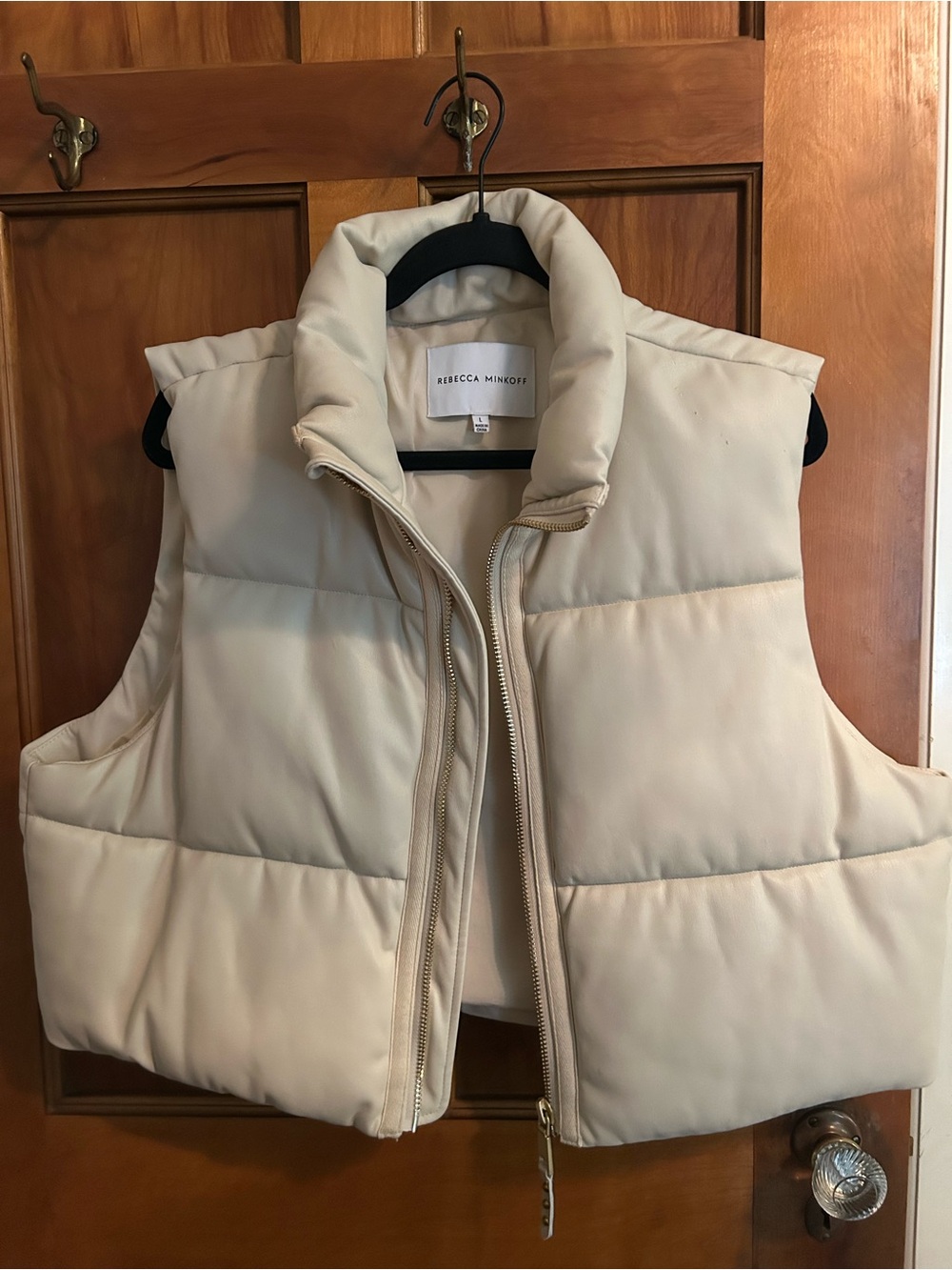 Rebecca Minkoff Cream Quilted Puffer Vest